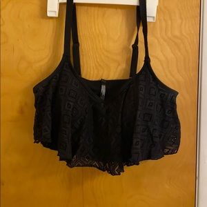 black lace bikini top